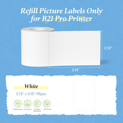 Photo Papers Only for B21 Pro 300DPI Label Maker, Thermal Picture Labels Good…