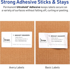 Waterproof Labels with Ultrahold Adhesive, 1-1/3″ X 4″, Case of 7,000 Labels for