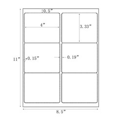 100 Sheets 4″ x 3-1/3″ Address Shipping Labels Self-Adhesive 6 per Sheet 6 UP