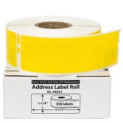 DYMO LW 30252 YELLOW Address Labels for LabelWriter – 24 Rolls – FREE FAST SHIP!