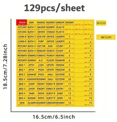 Circuit Breaker Labels, Box Label, 129 Electrical 1″ x 3″, Yel+yel