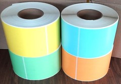 4 x6 Yellow Blue Green Orange Thermal TRANSFER Labels 1000/roll 3″core FREE SHP