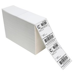 4000 Thermal Labels 4”x 6”in Fanfold, Permanent Adhesive, Perforated Line Lab…