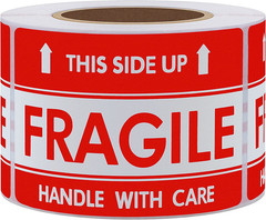 Hybsk This Side up Fragile Stickers 2X3 Inch Handle with Care Shiping and Packin