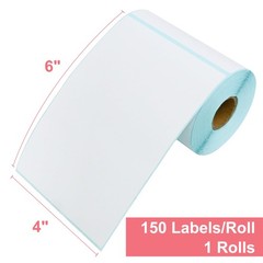 L LIKED 150 PCS 4″x6″ Thermal Shipping Labels, White Perforated & Strong Adhesiv
