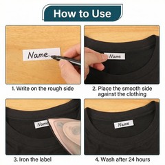 200 Pcs Iron On Name Tags Fabric Labels Name Tags for Clothing Daycare Camp