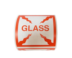 4×4 GLASS Fragile Warning Shipping Handling Stickers Labels per 4 rolls of 250