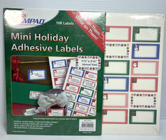 2 Pack Of Mini Holiday Adhesive Labels – 216 Total, 1.25” X 2.63″ New Sealed
