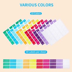 300 Pcs Cable Labels, Premium 10 Colors Wire Labels Electrical, Waterproof Co…