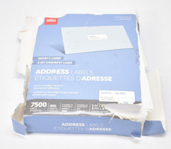 Office Depot Inkjet/Laser Address Labels 250 Sheets 1″ x2-5/8″ White 7500 Labels