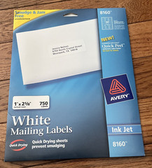Avery 980198710 Address Label – White 12 Pages 360 Labels Opened Box