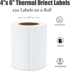 4×6 inch Direct Thermal Labels for Barcodes, Address, Compatible with Rollo L…