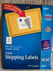 Avery 8164 5164 White Inkjet Shipping Labels 3-1/3 x 4 Address TrueBlock 102