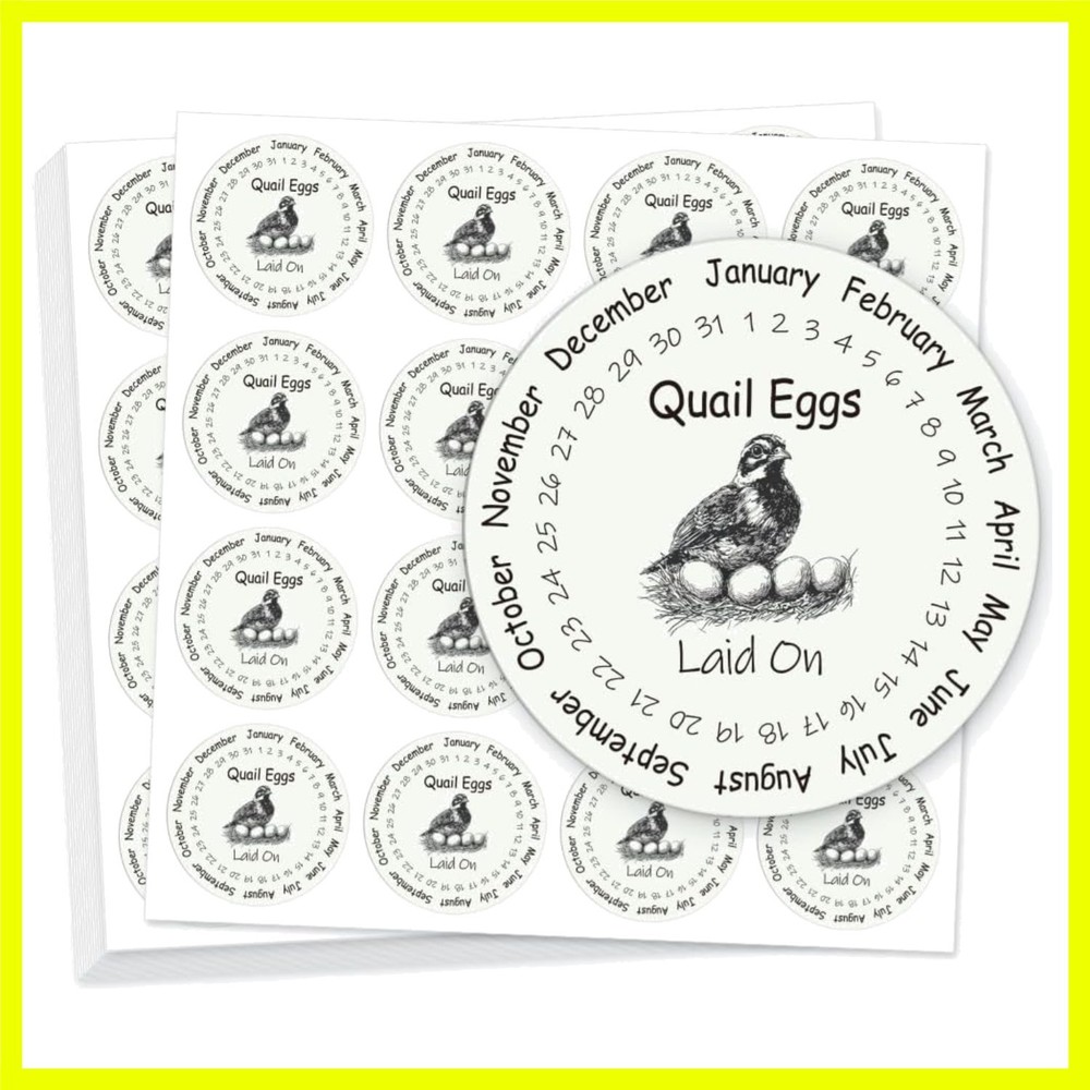 320 Pcs Quail Farm Fresh Eggs Stickers, 2 Inch Round Unwashed Eggs Carton Lab…