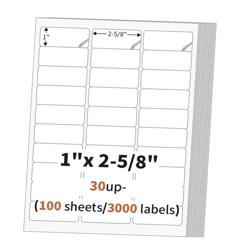 Address Mailing Labels Sheet FBA SKU Labels 30/sheet 30 UP Adhesive 1″ x 2 5/8″