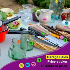1920 PCS Yard Sale Price Stickers 3/4″ Pre-Priced Labels Garage Sale Tags Neon