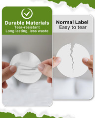 2 Inch round Thermal Labels, Circle Thermal Printer Stickers, Durable Circular L