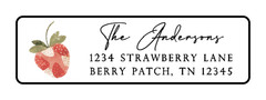 400 Strawberry Personalized Return Address Labels. 1/2 inch by 1 3/4 inch