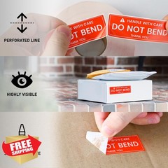 L LIKED Labels Handle with Care 1×3 Inch Roll
