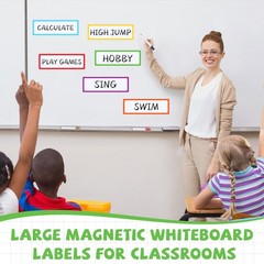 12 Pcs Large Magnetic Dry Erase Labels for Classroom, 12 x 4 Inch Rectangle M…