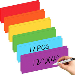 12 Pcs Large Magnetic Dry Erase Labels for Classroom, 12 x 4 Inch Rectangle Magn
