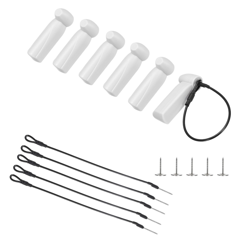 50Pcs Hard Tags AM 58kHz Tag 2.01″Length with Pins Lanyards, Light Gray