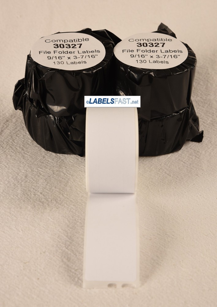 2 Rolls – File Folder Labels 130 White Rolls 30327 Compatible w/ Dymo®