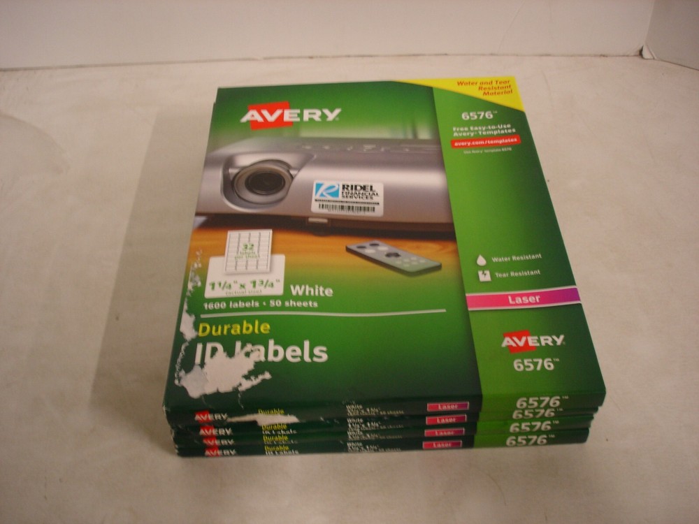 4 BOXES Avery Permanent ID Labels w/TrueBlock Technology Laser 1 1/4 x 1 3/4