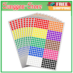 6000 Pack, 1/4 Small Colored Dot Stickers round Labels – 10 Colors