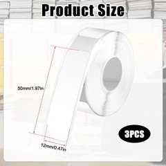 480pcs/3 Rolls White Label Tapes for Phomemo D30, 12x50mm Self-Adhesive Therm…