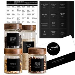 168 Pantry Labels for Food Containers, Minimalist Black Matte Stickers White …