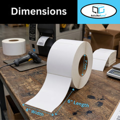 4″ x 6″ Thermal Transfer Labels White 8 Rolls/1000 Rolls Address Shipping Label