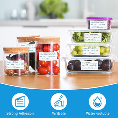 500 Stickers Use by 1 X 2 Inch Blue Dissolvable Food Storage Labels for Containe