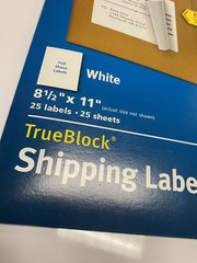 AVERY 8165 Full-Sheet TrueBlock Shipping Labels, 8 1/2″ x 11″ White, Inkjet