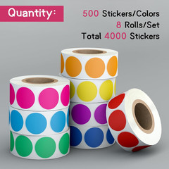 4000 PCS 3/4″ Colored Dot Stickers Circle Color Coding Labels, 8 Colors Coding L
