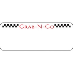 HUBERT® White 30-Up Laser Labels Imprinted “Grab-N-Go” – 2 1/2″L x 1″H