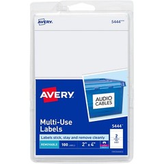 Avery 5444 Multi-Use Labels, Self-Adhesive, Removable, 2 x 4″, Pack of 100