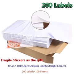 50-20000 8.5×5.5″ Shipping Mailing Labels Half Sheet Self Adhesive for Laser ink