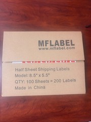MF Label Half Sheet Shipping Labels 8.5″ x 5.5″ 100 Sheets (200 Labels)
