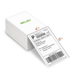 Nelko Genuine 4×6 Direct Thermal Shipping Label Pack of 500 FanFold Labels, 4…