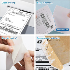 4X6 Direct Thermal Shipping Labels for Zebra & Eltron Printers, 4000 Labels