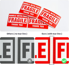 3×2 Inch Handle with Care Fragile Shipping Stickers – 500 Labels per Roll