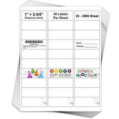 30/sheet Address Mailing Labels 1″ x 2 5/8″ Sheet FBA SKU Labels 30 UP Adhesive