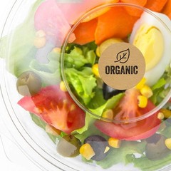 Organic Made Stickers / 1″ Inch Round Natural Kraft Organic Stickers/Organic …