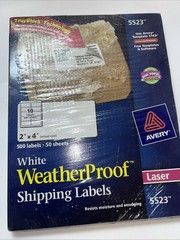 Set of 2 Avery Waterproof Film Shipping Labels (5523) 2″ x 4″