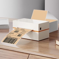 Khaki Shipping Thermal Labels 4 × 6 Inch Vinyl Self-Adhesive Fanfold Direct S…