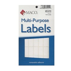 MACO White Rectangular Multi-Purpose Labels, 1/2 x 1 Inches, MS-816