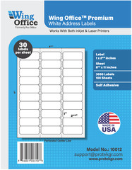 Wing Office Premium Shipping Labels Made in USA Self Adhesive 8.5″ x 11″ sheets