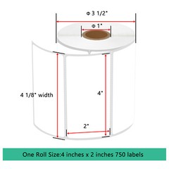 4X2 Direct Thermal 750 Labels Per Roll 4″X2″ For Zebra LP ZP GX LP2844 GC420T
