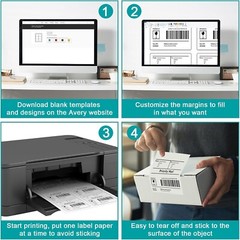 Shipping Address Labels FBA SKU Mailing Printable (25 Sheets, 6-UP) 4” x 3.33”